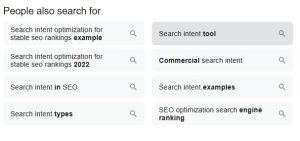 search intent optimization analysis using People Also Ask