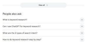 Finding long-tail keywords through SERP suggestions